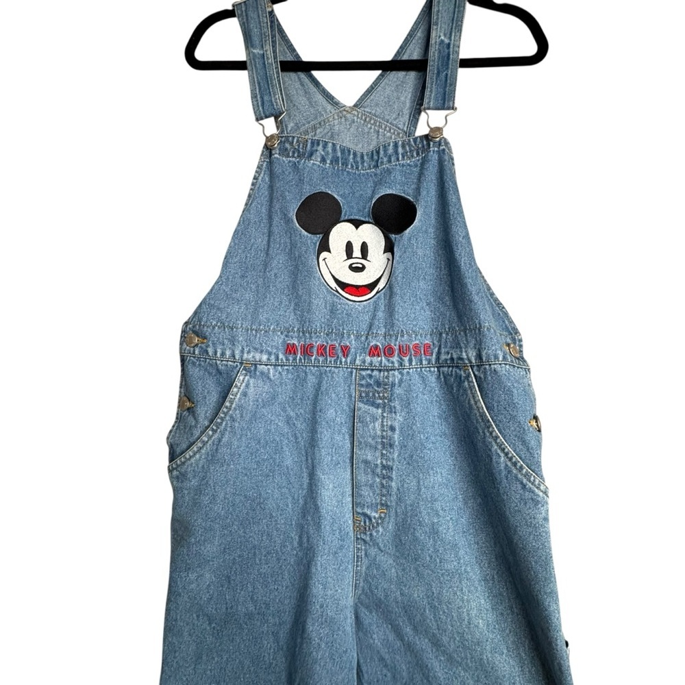 Vintage Disney Catalog Embroidered Mickey Mouse Denim Overalls Women’s Large - Picture 3 of 14